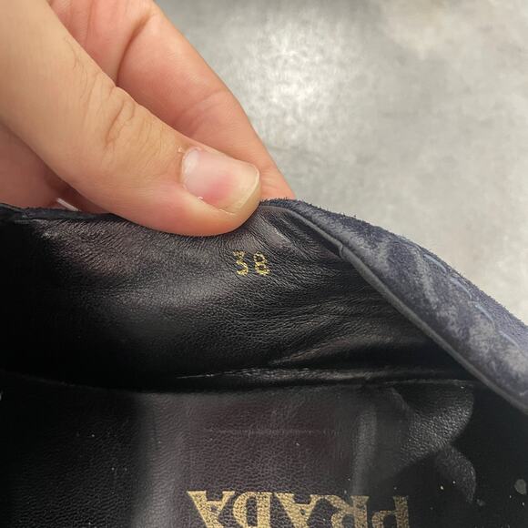 PRADA - Black Suede Platform Loafers - Picture 9 of 11